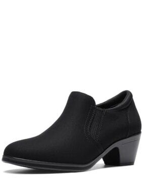 Women's Faux Suede Block Heel Pumps Zip Dress Shoes Work Business